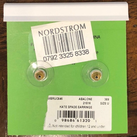 KATE SPADE New York Cushion Cut Abalone Gold Tone Earrings - Picture 4 of 7